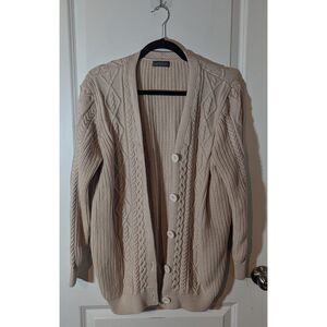 Lynz Pure Knitted Cardigan Beige Medium